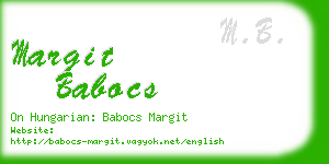 margit babocs business card